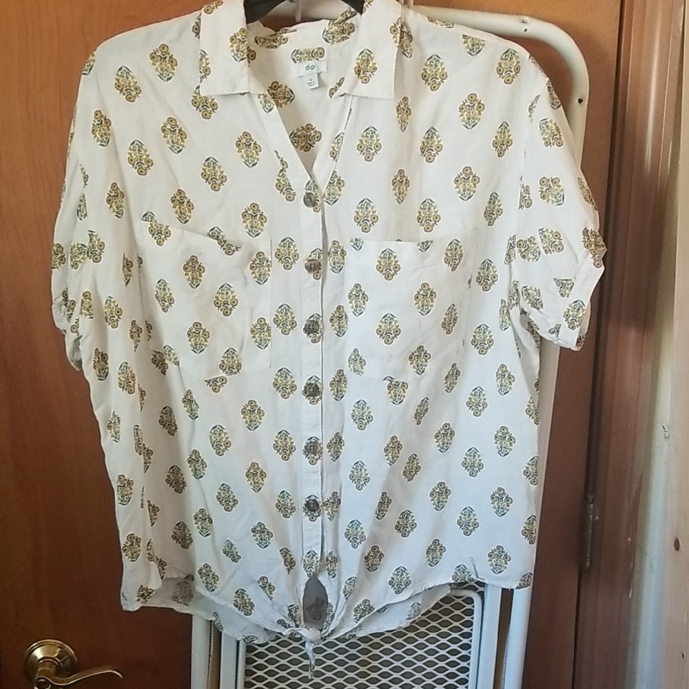 Dip White and Gold Button Down Shirt